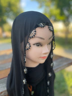 Taş İşlemeli Siyah Şal SL02 WSB